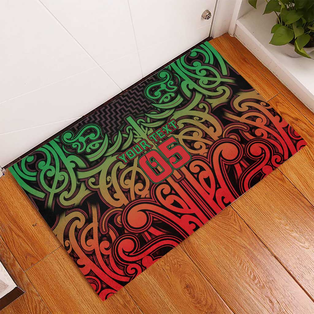 Custom Aotearoa Tuhoe Rubber Doormat Maori Tribal Pattern Mix Poutama LT05 - Polynesian Pride