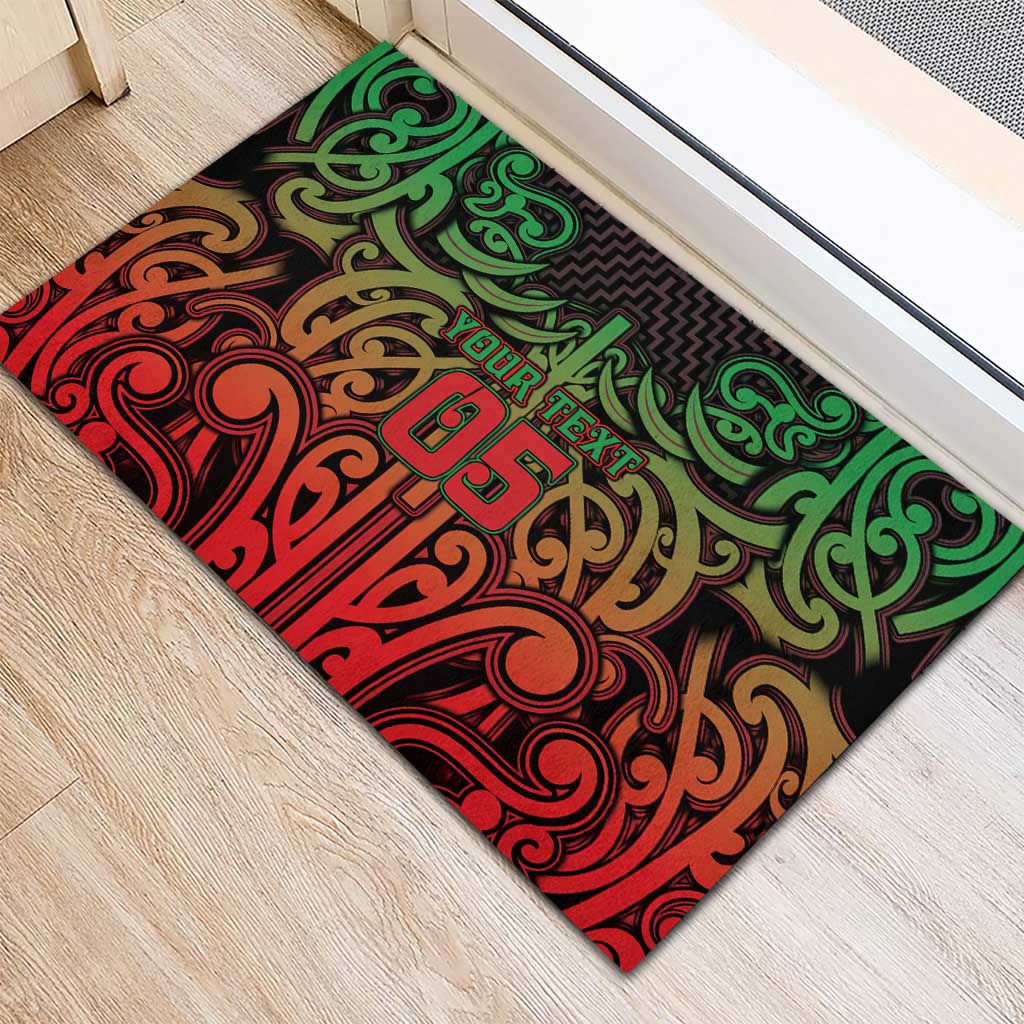 Custom Aotearoa Tuhoe Rubber Doormat Maori Tribal Pattern Mix Poutama LT05 - Polynesian Pride