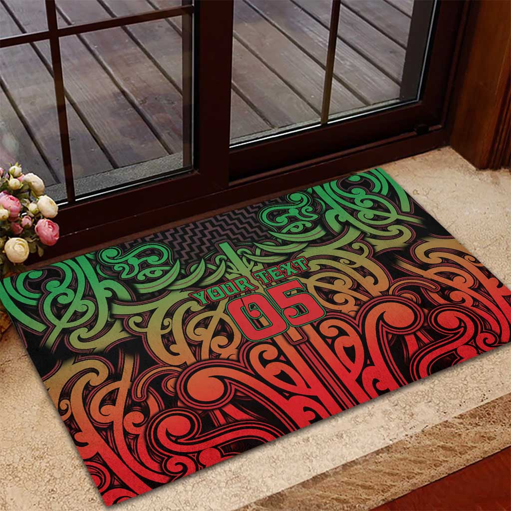 Custom Aotearoa Tuhoe Rubber Doormat Maori Tribal Pattern Mix Poutama LT05 - Polynesian Pride