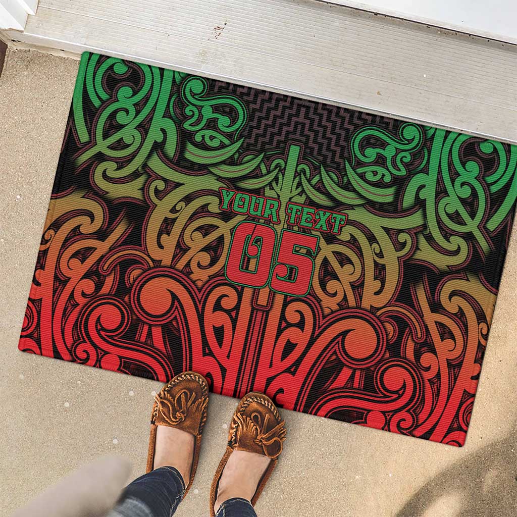 Custom Aotearoa Tuhoe Rubber Doormat Maori Tribal Pattern Mix Poutama LT05 - Polynesian Pride