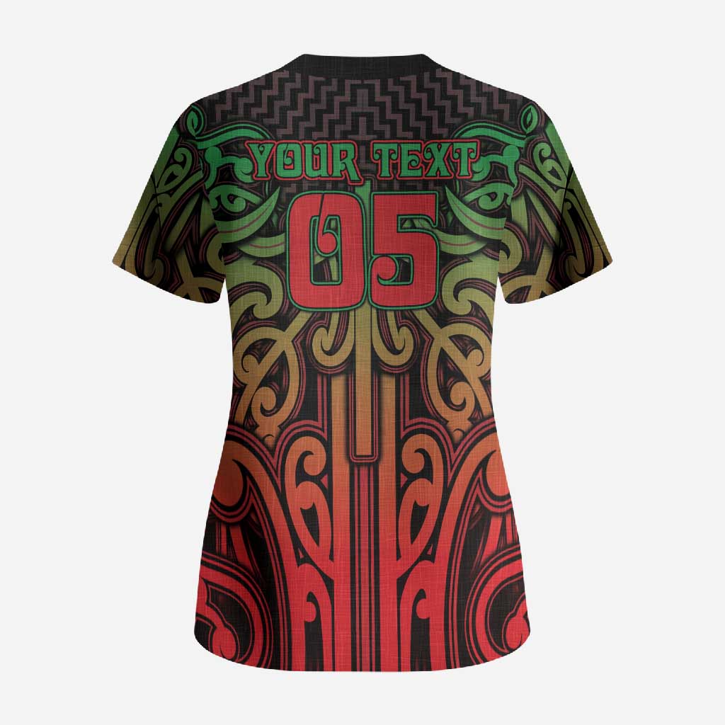 Custom Aotearoa Tuhoe Scrub Top Maori Tribal Pattern Mix Poutama LT05 - Polynesian Pride