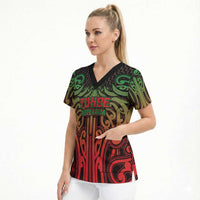Custom Aotearoa Tuhoe Scrub Top Maori Tribal Pattern Mix Poutama LT05 - Polynesian Pride