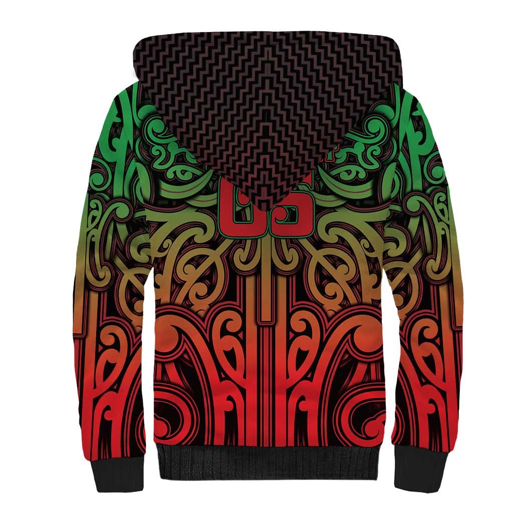Custom Aotearoa Tuhoe Sherpa Hoodie Maori Tribal Pattern Mix Poutama LT05 - Polynesian Pride