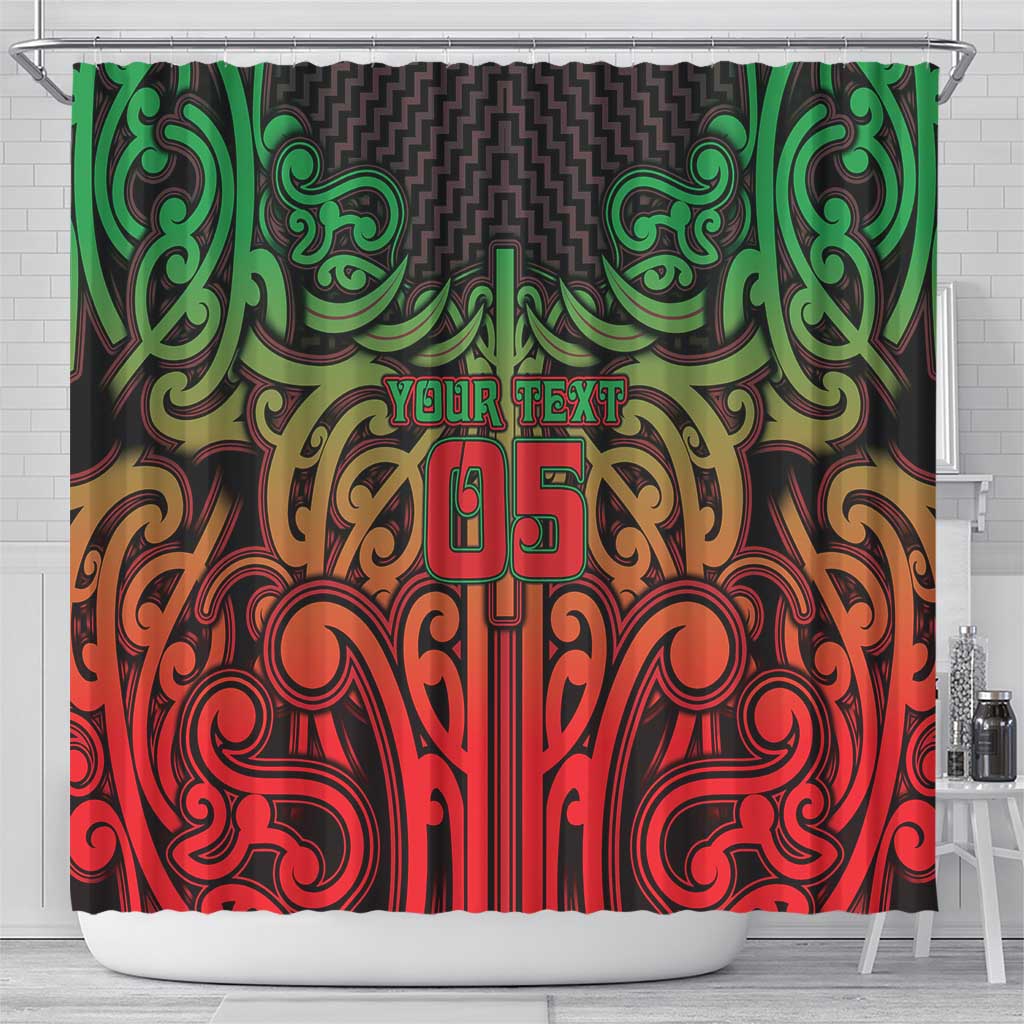 Custom Aotearoa Tuhoe Shower Curtain Maori Tribal Pattern Mix Poutama LT05 - Polynesian Pride