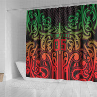 Custom Aotearoa Tuhoe Shower Curtain Maori Tribal Pattern Mix Poutama LT05 - Polynesian Pride