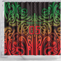 Custom Aotearoa Tuhoe Shower Curtain Maori Tribal Pattern Mix Poutama LT05 - Polynesian Pride