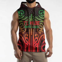 Custom Aotearoa Tuhoe Sleeveless Hoodie Maori Tribal Pattern Mix Poutama LT05 - Polynesian Pride