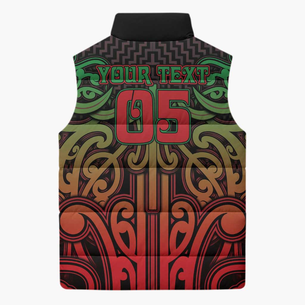 Custom Aotearoa Tuhoe Sleeveless Puffer Jacket Maori Tribal Pattern Mix Poutama LT05 - Polynesian Pride