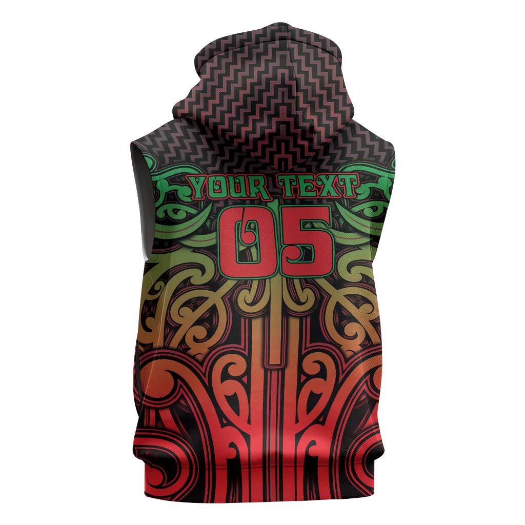 Custom Aotearoa Tuhoe Sleeveless Zip Hoodie Maori Tribal Pattern Mix Poutama LT05 - Polynesian Pride