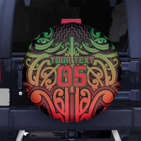 Custom Aotearoa Tuhoe Spare Tire Cover Maori Tribal Pattern Mix Poutama