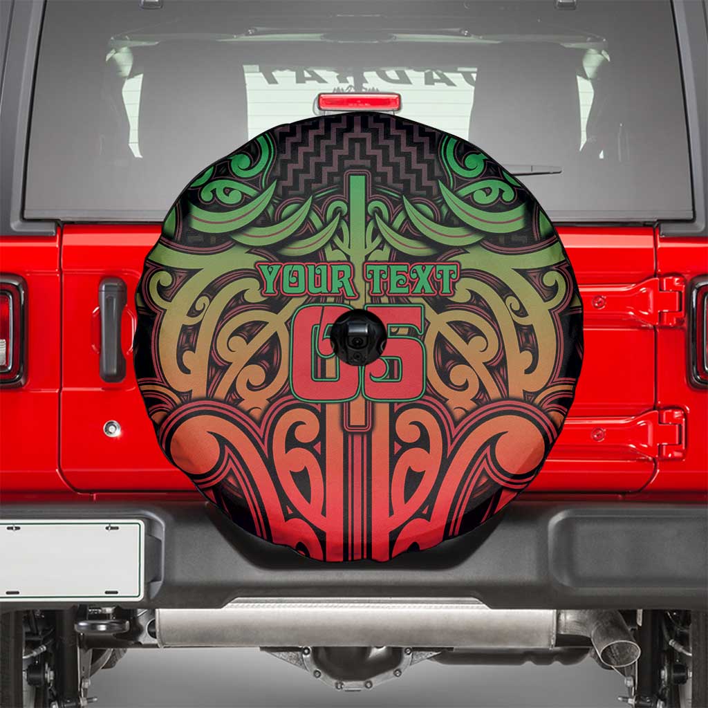 Custom Aotearoa Tuhoe Spare Tire Cover Maori Tribal Pattern Mix Poutama