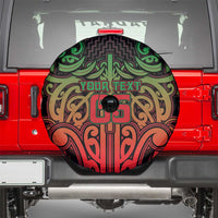 Custom Aotearoa Tuhoe Spare Tire Cover Maori Tribal Pattern Mix Poutama