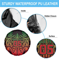 Custom Aotearoa Tuhoe Spare Tire Cover Maori Tribal Pattern Mix Poutama
