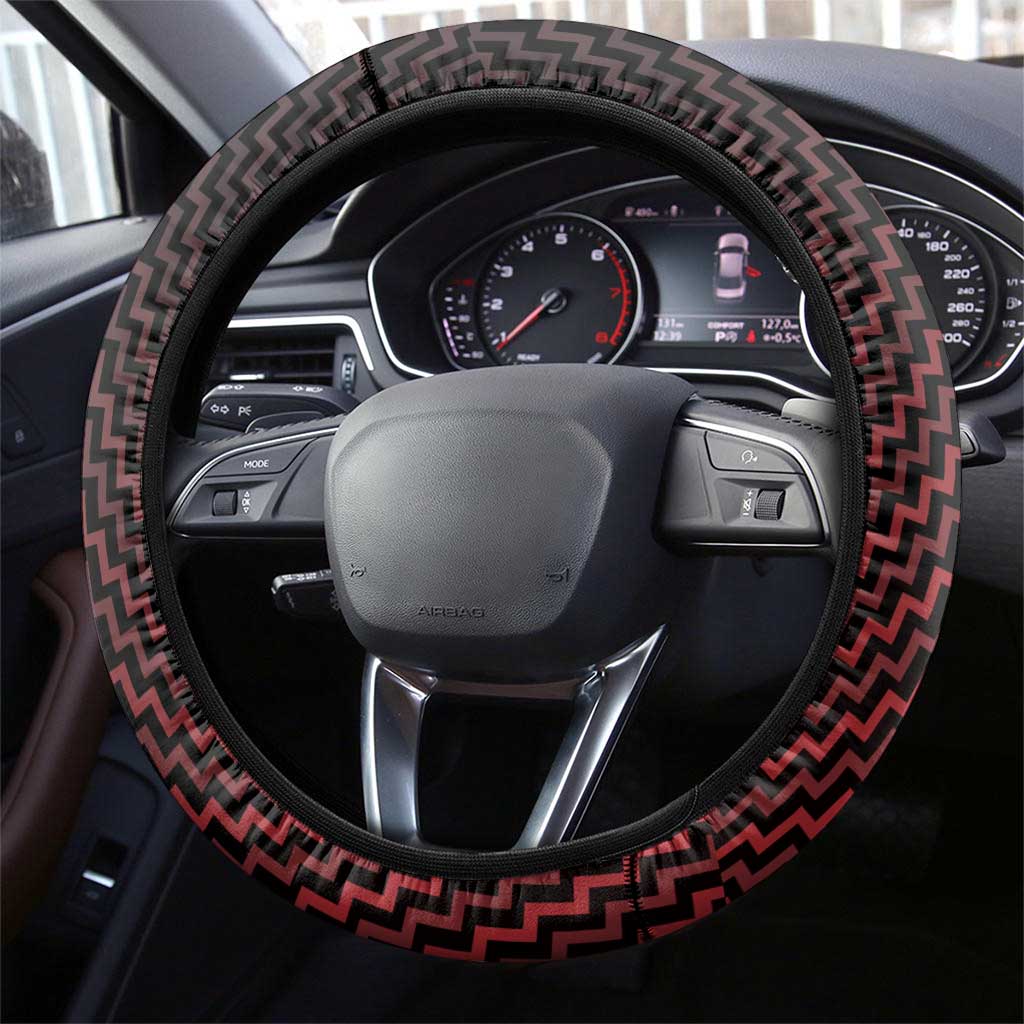 Aotearoa Tuhoe Steering Wheel Cover Maori Tribal Pattern Mix Poutama LT05 - Polynesian Pride