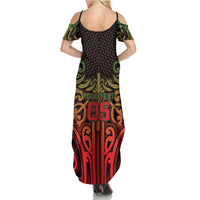 Custom Aotearoa Tuhoe Summer Maxi Dress Maori Tribal Pattern Mix Poutama LT05 - Polynesian Pride