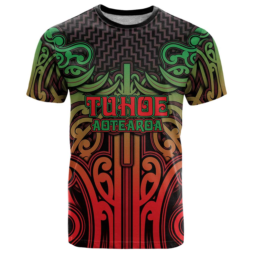 Custom Aotearoa Tuhoe T Shirt Maori Tribal Pattern Mix Poutama LT05 Black - Polynesian Pride