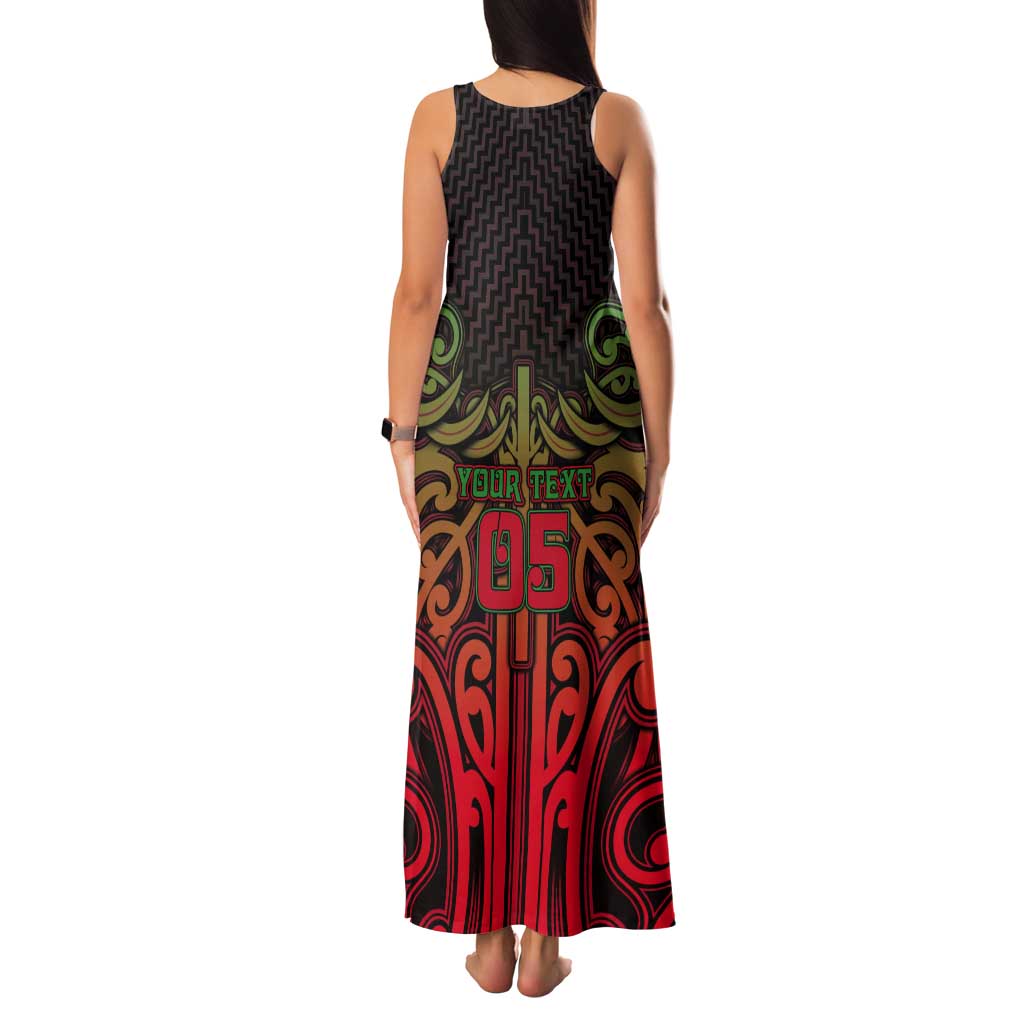 Custom Aotearoa Tuhoe Tank Maxi Dress Maori Tribal Pattern Mix Poutama LT05 - Polynesian Pride
