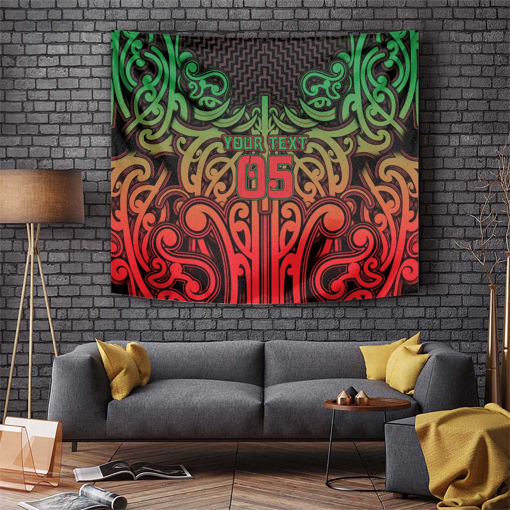 Custom Aotearoa Tuhoe Tapestry Maori Tribal Pattern Mix Poutama LT05 Black - Polynesian Pride
