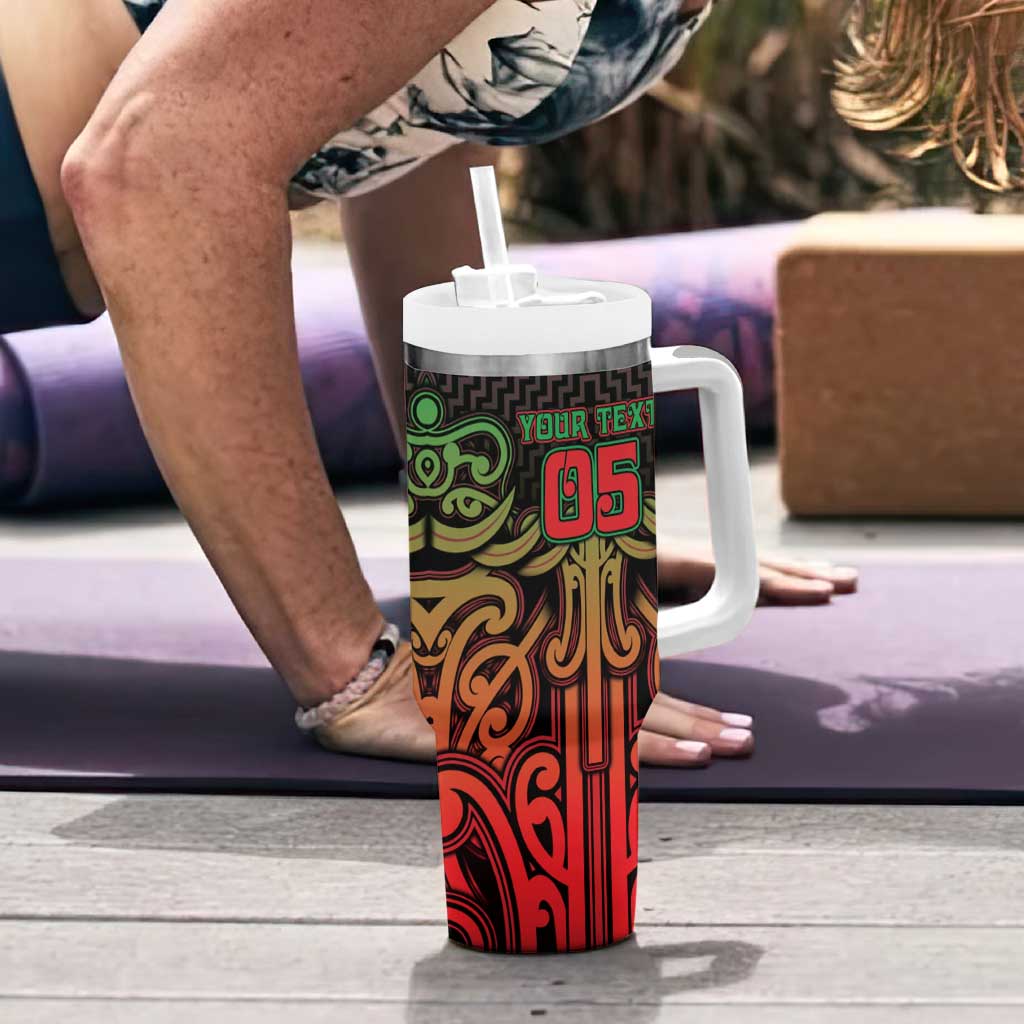 Custom Aotearoa Tuhoe Tumbler With Handle Maori Tribal Pattern Mix Poutama LT05 - Polynesian Pride