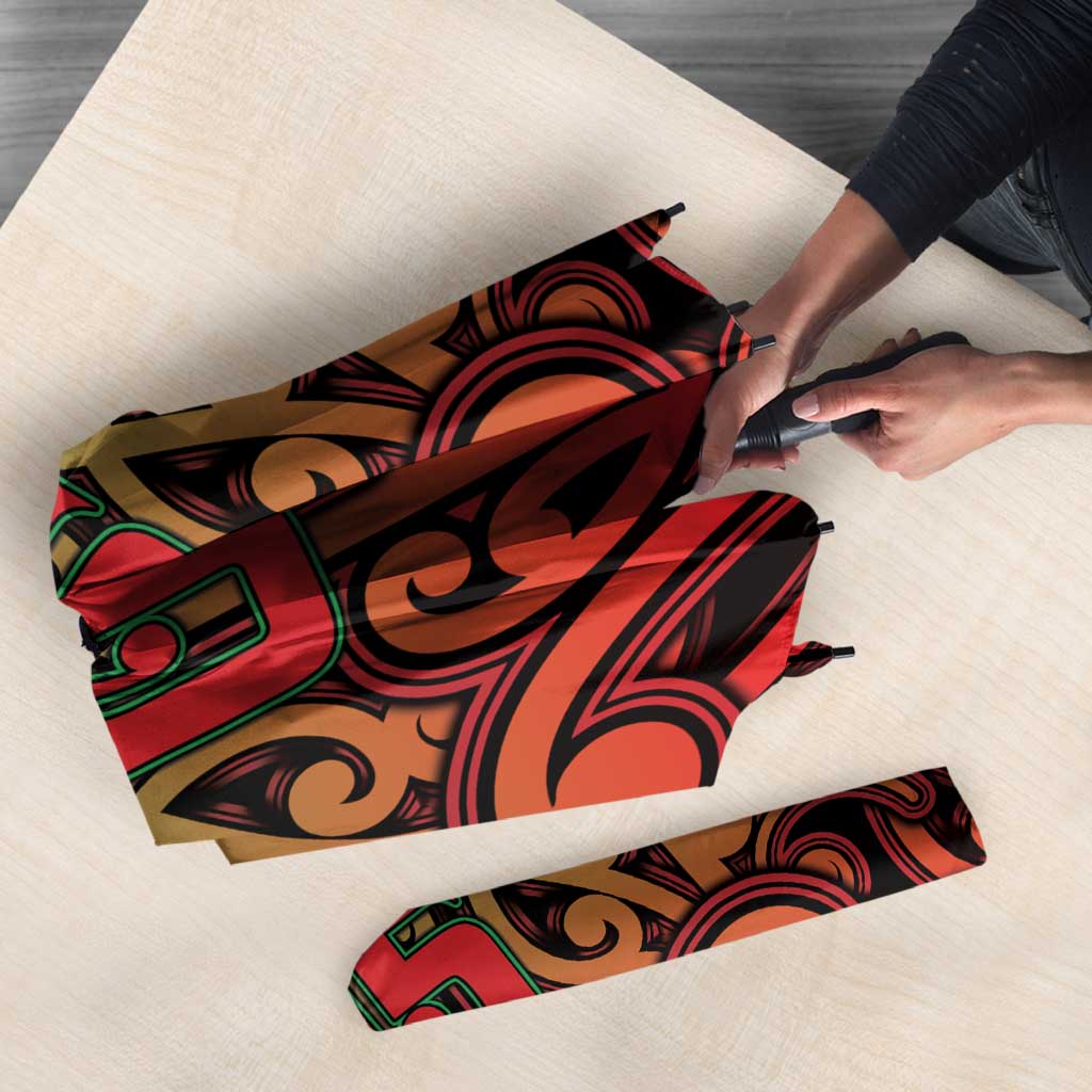 Custom Aotearoa Tuhoe Umbrella Maori Tribal Pattern Mix Poutama LT05 - Polynesian Pride