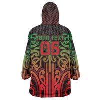Custom Aotearoa Tuhoe Wearable Blanket Hoodie Maori Tribal Pattern Mix Poutama LT05 - Polynesian Pride
