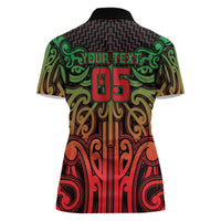 Custom Aotearoa Tuhoe Women Polo Shirt Maori Tribal Pattern Mix Poutama LT05 - Polynesian Pride