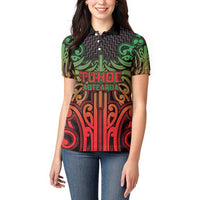 Custom Aotearoa Tuhoe Women Polo Shirt Maori Tribal Pattern Mix Poutama LT05 - Polynesian Pride