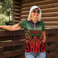 Custom Aotearoa Tuhoe Women Polo Shirt Maori Tribal Pattern Mix Poutama LT05 - Polynesian Pride