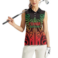 Custom Aotearoa Tuhoe Women Sleeveless Polo Shirt Maori Tribal Pattern Mix Poutama LT05 - Polynesian Pride