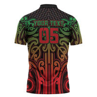 Custom Aotearoa Tuhoe Zipper Polo Shirt Maori Tribal Pattern Mix Poutama LT05 - Polynesian Pride