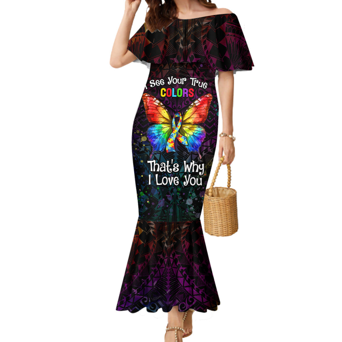 I See Your True Colors Personalised Mermaid Dress Autism Awareness