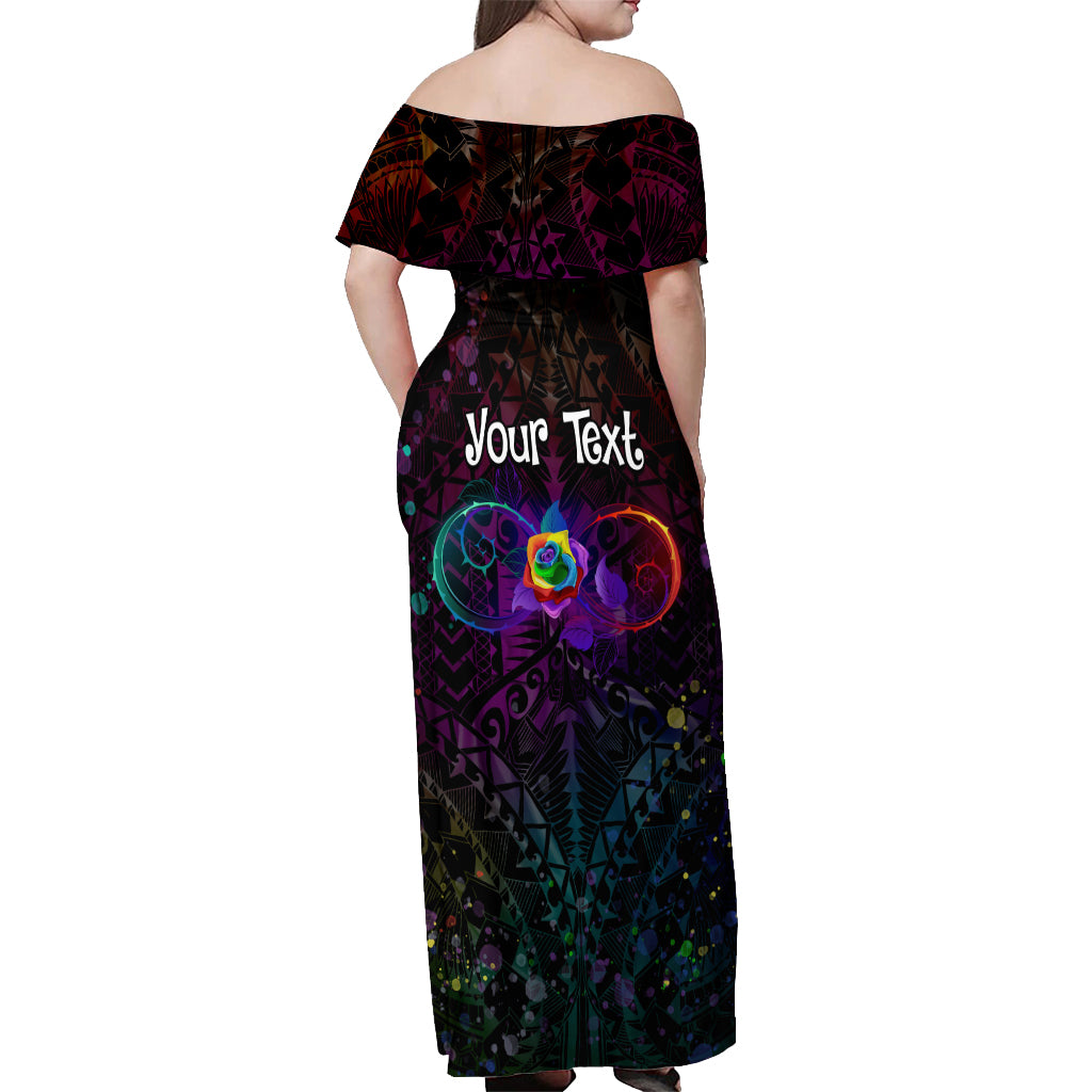 I See Your True Colors Personalised Off Shoulder Maxi Dress Autism Awareness