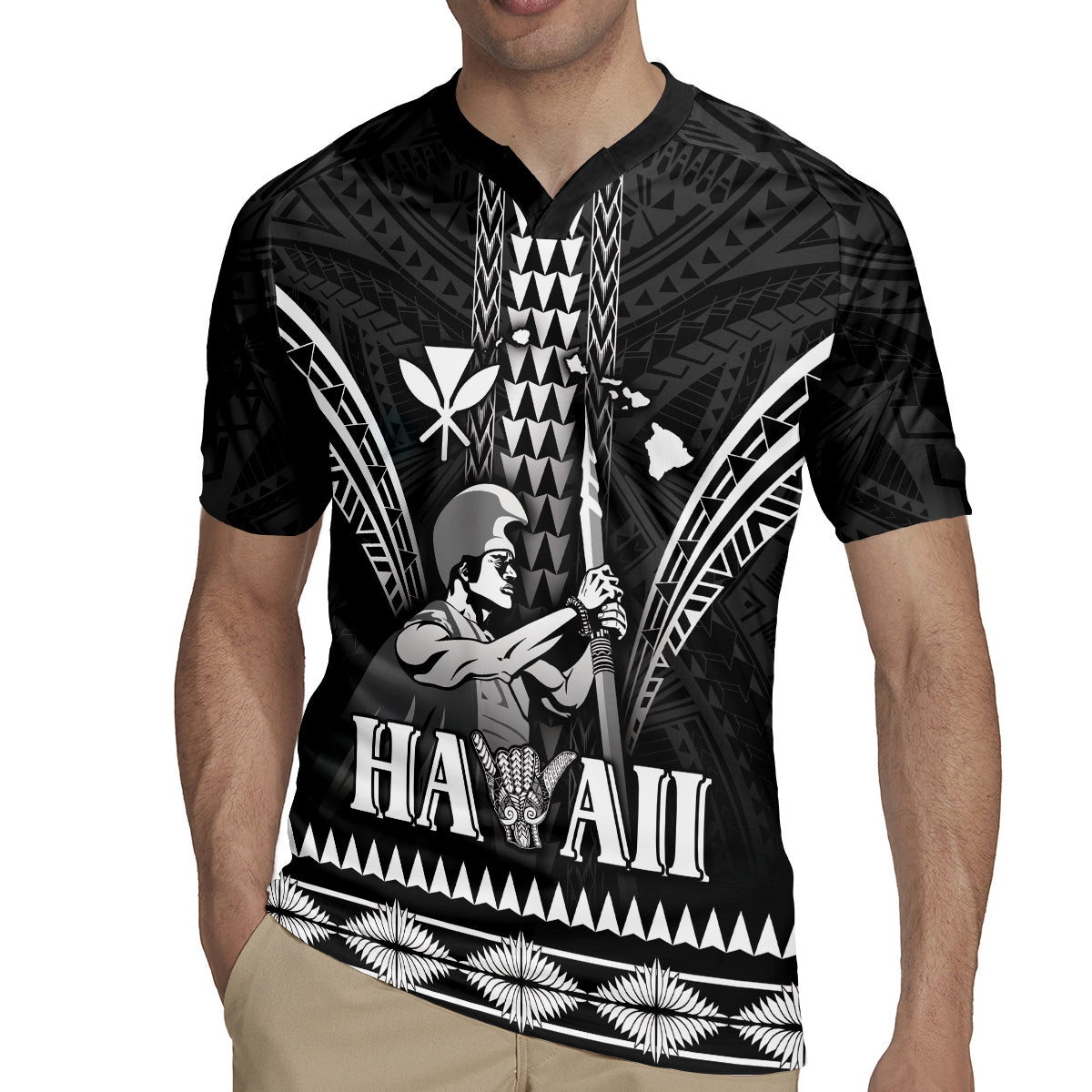 Personalised Hawaii Happy King Kamehameha Day Rugby Jersey Kakau Pattern