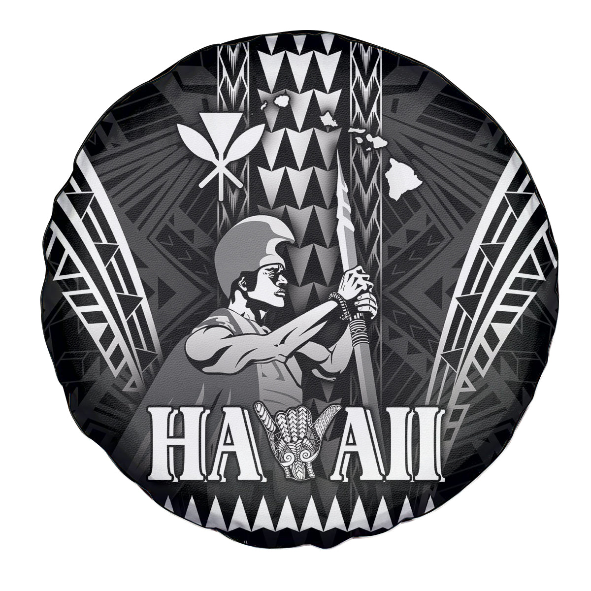 Hawaii Happy King Kamehameha Day Spare Tire Cover Kakau Pattern