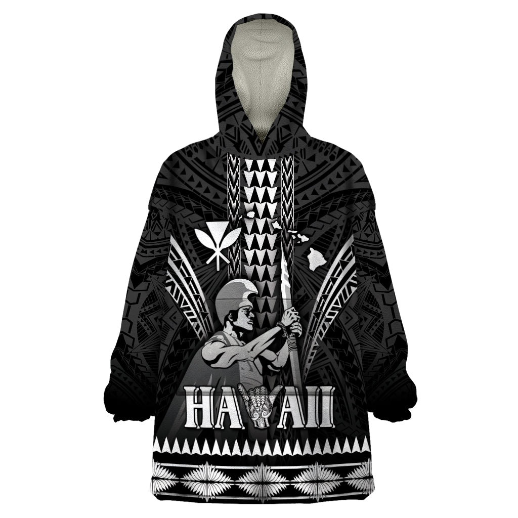 Personalised Hawaii Happy King Kamehameha Day Wearable Blanket Hoodie Kakau Pattern