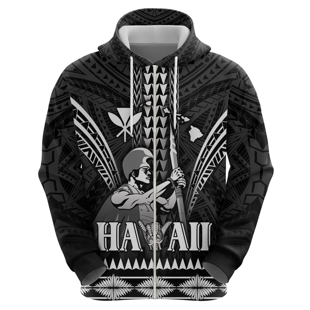 Personalised Hawaii Happy King Kamehameha Day Zip Hoodie Kakau Pattern