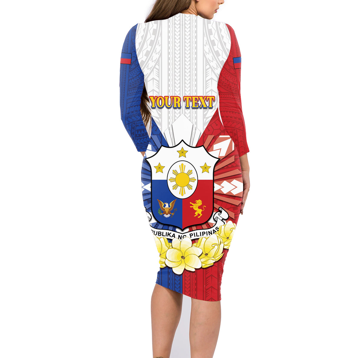 Personalised Philippines Independence Day Family Matching Long Sleeve Bodycon Dress and Hawaiian Shirt Maligayang Araw ng Kalayaan Filipino Carabao