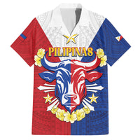 Personalised Philippines Independence Day Family Matching Off The Shoulder Long Sleeve Dress and Hawaiian Shirt Maligayang Araw ng Kalayaan Filipino Carabao