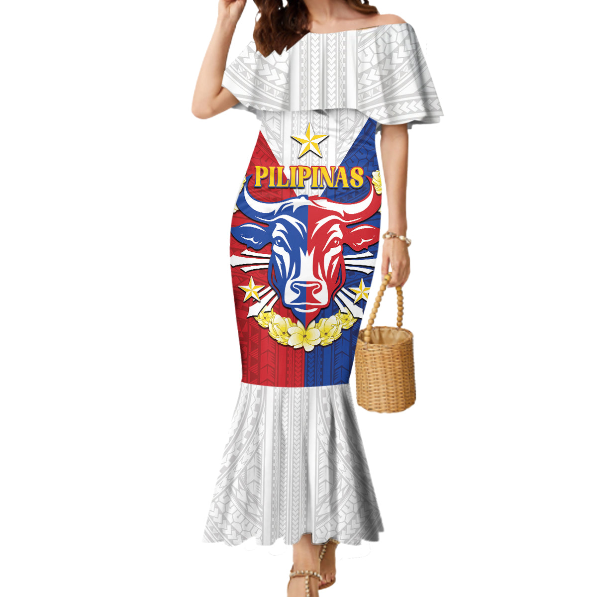 Personalised Philippines Independence Day Mermaid Dress Maligayang Araw ng Kalayaan Filipino Carabao