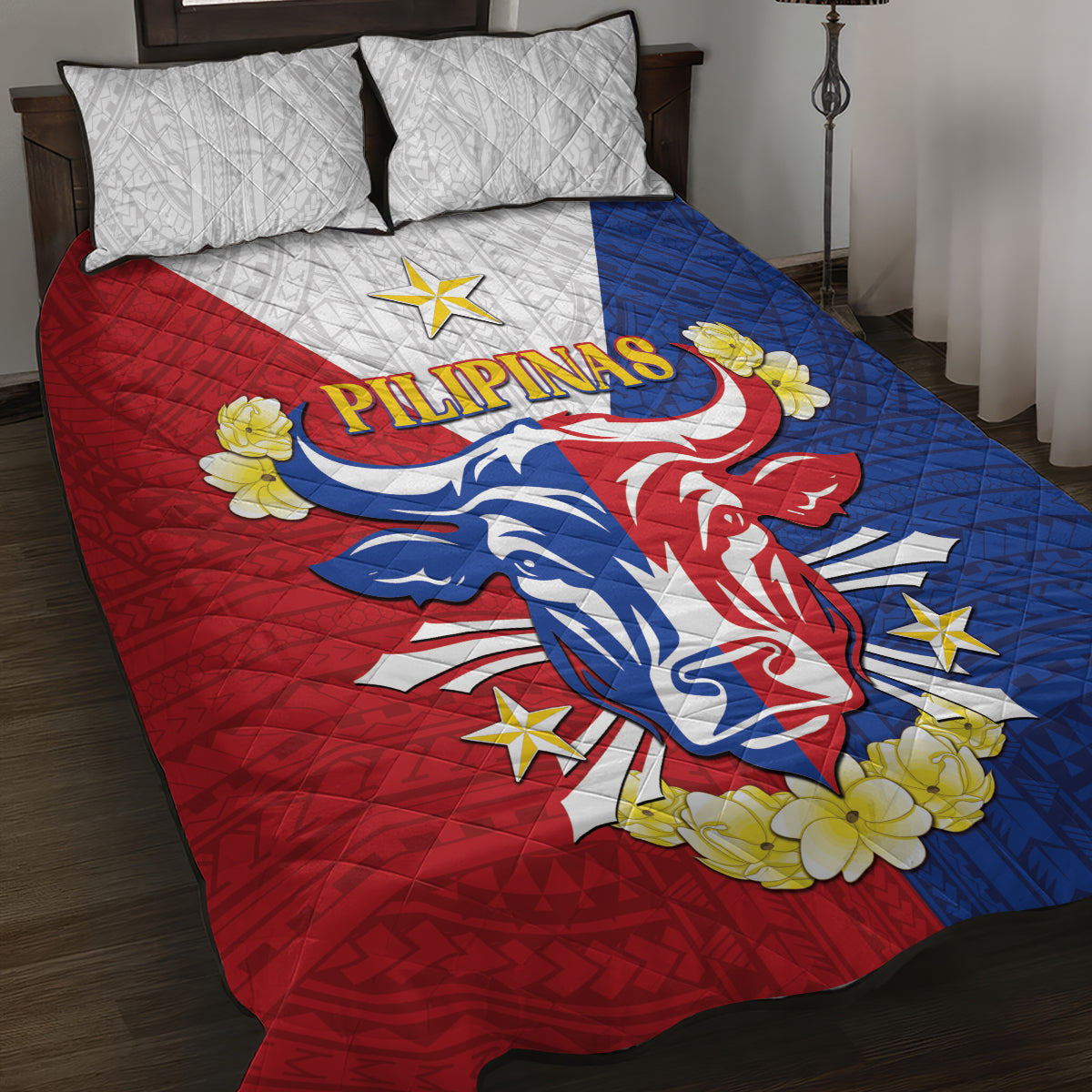 Philippines Independence Day Quilt Bed Set Maligayang Araw ng Kalayaan Filipino Carabao