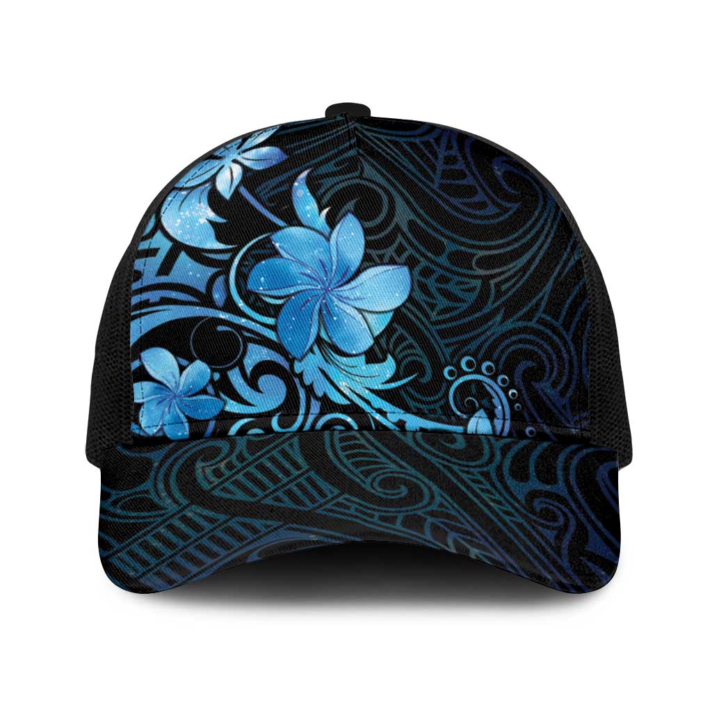 Matariki New Zealand Baseball Net Cap Maori Pattern Blue Galaxy LT05 One Size Black Blue - Polynesian Pride