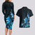 Matariki New Zealand Couples Matching Long Sleeve Bodycon Dress and Hawaiian Shirt Maori Pattern Blue Galaxy