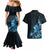 Matariki New Zealand Couples Matching Mermaid Dress and Hawaiian Shirt Maori Pattern Blue Galaxy