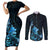 Matariki New Zealand Couples Matching Short Sleeve Bodycon Dress and Long Sleeve Button Shirt Maori Pattern Blue Galaxy