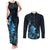 Matariki New Zealand Couples Matching Tank Maxi Dress and Long Sleeve Button Shirt Maori Pattern Blue Galaxy