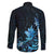 Matariki New Zealand Family Matching Off The Shoulder Long Sleeve Dress and Hawaiian Shirt Maori Pattern Blue Galaxy