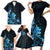 Matariki New Zealand Family Matching Short Sleeve Bodycon Dress and Hawaiian Shirt Maori Pattern Blue Galaxy