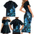 Matariki New Zealand Family Matching Short Sleeve Bodycon Dress and Hawaiian Shirt Maori Pattern Blue Galaxy