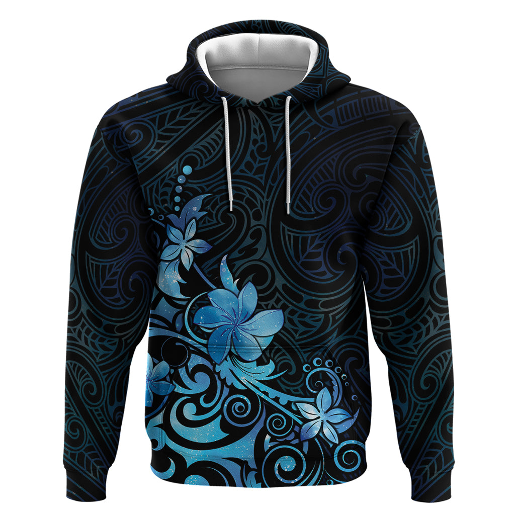 Matariki New Zealand Hoodie Maori Pattern Blue Galaxy