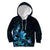 Matariki New Zealand Kid Hoodie Maori Pattern Blue Galaxy